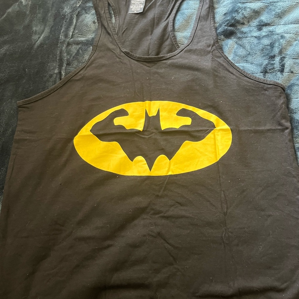 Black Tank Top with Yellow Batman Logo